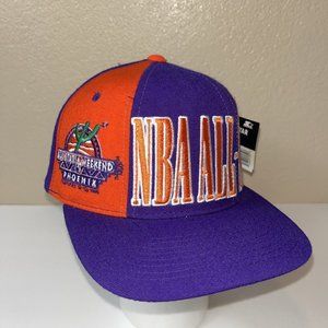 NBA 1995 All-Star Starter Tri Power VTG 90's Wool Snapback Hat RARE Colorblock